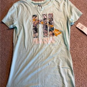 Roxy Aqua T-Shirt with Tropical Graphic